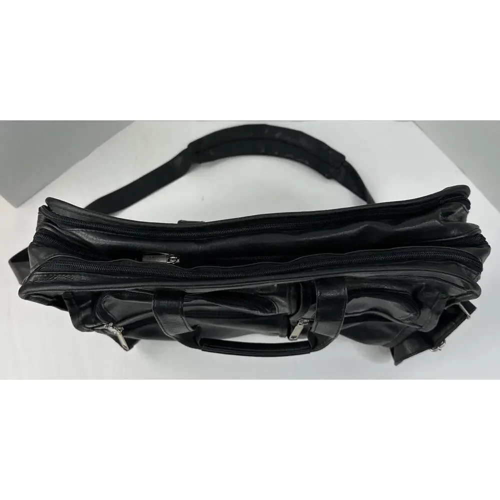 LOUIS RUKEYSER’S WALL STREET CLUB Expandable Satchel Messenger Bag *READ*